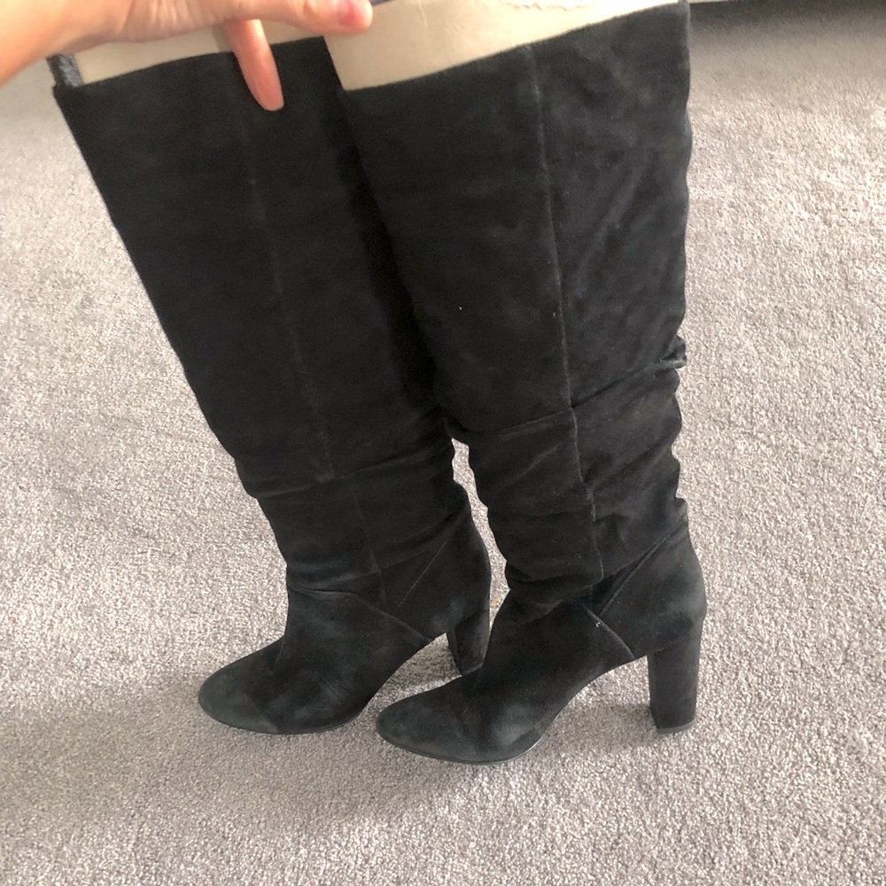 Nine West black slouchy knee boots, sz 7
